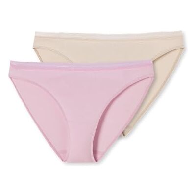 Schiesser Damen 2 PACK Slip Unterwäsche mit Spitze Cotton Mix Schiesser Damen 2 PACK Slip Unterwäsche mit Spitze Cotton Mix