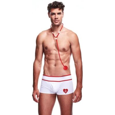 BACI LINGERIE Envy Menswear Herr Doctor Love Boxershorts, Vit, XL BACI LINGERIE Envy Menswear Herr Doctor Love Boxershorts, Vit, XL