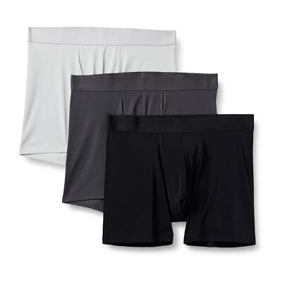 Amazon Essentials herr mikrofiber boxershorts underkläder, 3-pack, Svart/kolgrå/ljusgrå, XXL Amazon Essentials herr mikrofiber boxershorts underkläder, 3-pack, Svart/kolgrå/ljusgrå, XXL