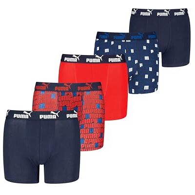 PUMA Boy's Printed Boxers Boxer, Navy/Red, 134/140 (5er Pack) PUMA Boy's Printed Boxers Boxer, Navy/Red, 134/140 (5er Pack)