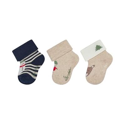 Sterntaler Babystrumpor 3-pack snögubbe, marinblå, 13-14 Sterntaler Babystrumpor 3-pack snögubbe, marinblå, 13-14