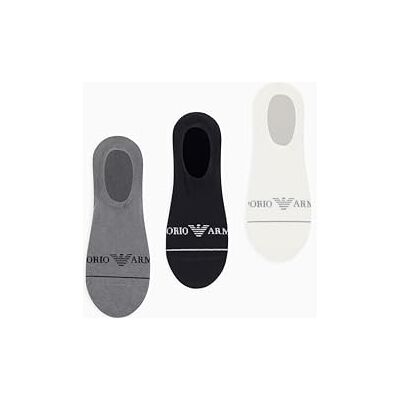 Giorgio Armani MAN'S EXTENDERADE LOGO 3-PACK STRUMPOR INVISIBILE SVART S/M, Svart, S Giorgio Armani MAN'S EXTENDERADE LOGO 3-PACK STRUMPOR INVISIBILE SVART S/M, Svart, S