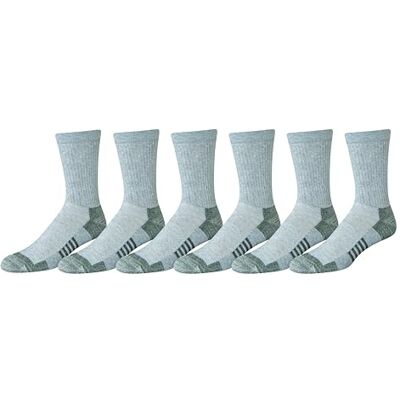 Amazon Essentials 6-pack prestanda bomull vadderade atletiska crew-strumpor, Grå, 41-45 Amazon Essentials 6-pack prestanda bomull vadderade atletiska crew-strumpor, Grå, 41-45