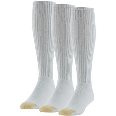 GOLDTOE Gold Toe Herr Ultra Tec Performance Over-The-Calf atletiska strumpor, multipar (förpackning med 3), Vit (3 par), XL GOLDTOE Gold Toe Herr Ultra Tec Performance Over-The-Calf atletiska strumpor, multipar (förpackning med 3), Vit (3 par), XL