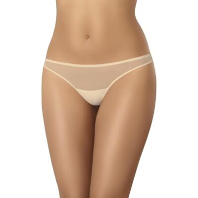 Teyli Brasilianska trosor i mesh med spets Tati, Beige, XS Teyli Brasilianska trosor i mesh med spets Tati, Beige, XS