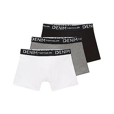 TOM TAILOR Denim boxershorts för män i trunk hipster i trepack med stretch, 10350-Heather Grey Melange, M TOM TAILOR Denim boxershorts för män i trunk hipster i trepack med stretch, 10350-Heather Grey Melange, M