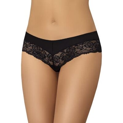 Teyli Brasiliansk dambomull blommig spets Viki Briefs, Svart, M Teyli Brasiliansk dambomull blommig spets Viki Briefs, Svart, M