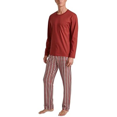 CALIDA Relax Imprint kort herrpyjamas, tillverkad av 100% bomull, lättskött, elastisk och formstabil, i singel jersey, Ockraröd, 56 CALIDA Relax Imprint kort herrpyjamas, tillverkad av 100% bomull, lättskött, elastisk och formstabil, i singel jersey, Ockraröd, 56