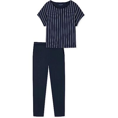 Schiesser Dam pyjamas lång, 1/2-ärm pyjamasset, mörkblå randig, 46, Mörkblå randig Schiesser Dam pyjamas lång, 1/2-ärm pyjamasset, mörkblå randig, 46, Mörkblå randig