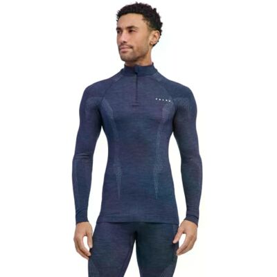 FALKE herr Baslager Ovandel Wool-Tech High Zip Neck M L/s Sh ull funktionsmaterial snabbtorkande 1 del, Blå Space Blue 6116, M FALKE herr Baslager Ovandel Wool-Tech High Zip Neck M L/s Sh ull funktionsmaterial snabbtorkande 1 del, Blå Space Blue 6116, M