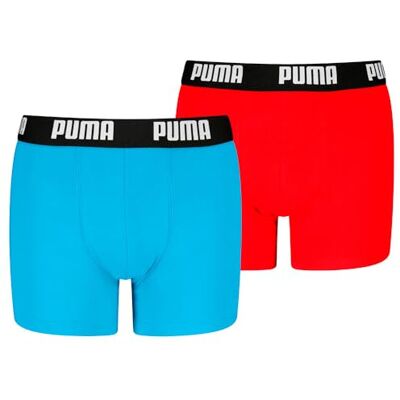 PUMA Everyday Basic Boxer (2-pack) för barn, Blå och röd, 134-140 PUMA Everyday Basic Boxer (2-pack) för barn, Blå och röd, 134-140