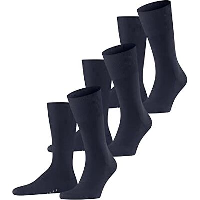FALKE herr Strumpor Airport Multipack M So ull bomull enfärgat 3 par, Blå Dark Navy 6370, 47-48 FALKE herr Strumpor Airport Multipack M So ull bomull enfärgat 3 par, Blå Dark Navy 6370, 47-48