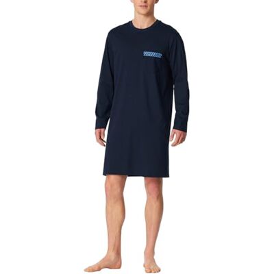 Schiesser Kort pyjamas för män, rund hals, sovkläder set, Blå, 52 Schiesser Kort pyjamas för män, rund hals, sovkläder set, Blå, 52