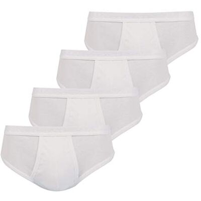 Athena Set med 4 basic herrtrosor trosor i 100% ekologisk bomull öppen passform, ergonomisk, komfort och stöd Oeko-TEX Standard 100, Vit/vitt vitt bälte, L Athena Set med 4 basic herrtrosor trosor i 100% ekologisk bomull öppen passform, ergonomisk, komfort och stöd Oeko-TEX Standard 100, Vit/vitt vitt bälte, L