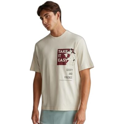 United T-shirt 30964M024 topp till pyjamas, beige, L herr, Beige, L United T-shirt 30964M024 topp till pyjamas, beige, L herr, Beige, L