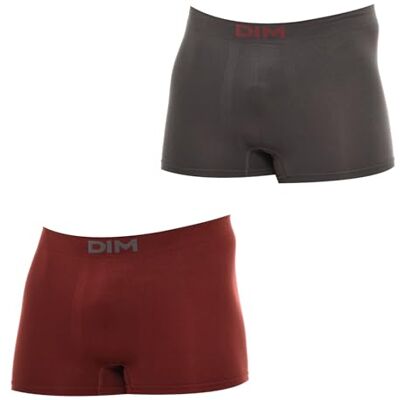 Dim Boxer (set om 2) herr, Kvartsgrå/kall vinröd, XL Dim Boxer (set om 2) herr, Kvartsgrå/kall vinröd, XL