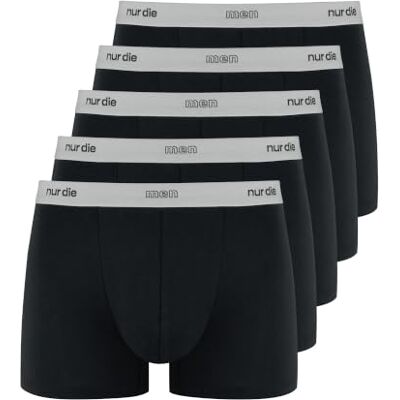 Nur Die Nur Der Boxer ekologisk bomull herr 5-pack svart, svart, M Nur Die Nur Der Boxer ekologisk bomull herr 5-pack svart, svart, M
