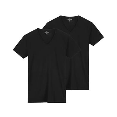Dstrezzed Herr Eastwood 2-pack V-hals t-shirt bambu blandning underkläder, svart, L, svart, L Dstrezzed Herr Eastwood 2-pack V-hals t-shirt bambu blandning underkläder, svart, L, svart, L