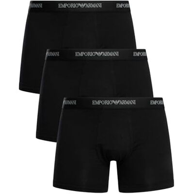 Giorgio Armani 3-pack boxershorts för män, svart/svart, M Giorgio Armani 3-pack boxershorts för män, svart/svart, M