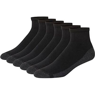 Hanes Max vadderade ankelstrumpor för män, multipack, Svart/grå – 6-pack, 37.5-46 EU Hanes Max vadderade ankelstrumpor för män, multipack, Svart/grå – 6-pack, 37.5-46 EU