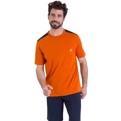 Athena Kort pyjamas-set för män, ekopack- 100% andningsbar bomullsjersey kortärmad T-shirt + shorts Oeko-TEX® etikett standard 100, Topp Terracotta/Marinblå Botten, XL Athena Kort pyjamas-set för män, ekopack- 100% andningsbar bomullsjersey kortärmad T-shirt + shorts Oeko-TEX® etikett standard 100, Topp Terracotta/Marinblå Botten, XL