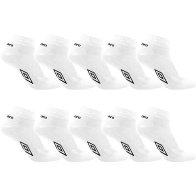 Umbro Strumpor för män set med 10 låga strumpor för män, anti-slip 39/42, vit/svart, 39/42 EU Umbro Strumpor för män set med 10 låga strumpor för män, anti-slip 39/42, vit/svart, 39/42 EU