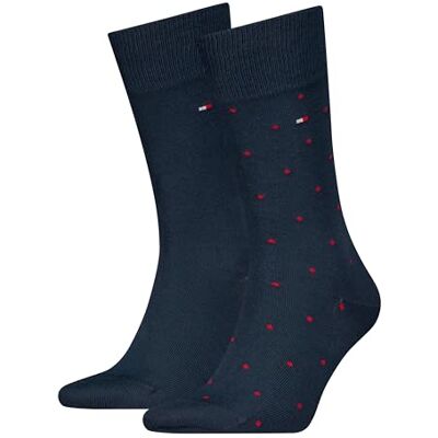 Tommy Hilfiger 8719965009202 TH MEN SOCK 2P DOT, marinblå, 39-42 EU Tommy Hilfiger 8719965009202 TH MEN SOCK 2P DOT, marinblå, 39-42 EU