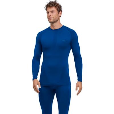 FALKE herr Baslager Ovandel Warm Round Neck M L/s Sh funktionellt garn snabbtorkande 1 del, Blå Yve 6714, M FALKE herr Baslager Ovandel Warm Round Neck M L/s Sh funktionellt garn snabbtorkande 1 del, Blå Yve 6714, M
