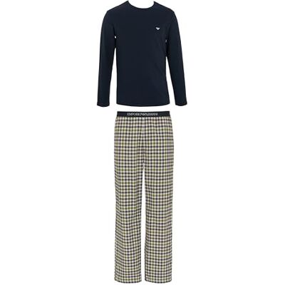 Giorgio Armani MAN'S YARN DYED VÄVD LÅNG PAJAMAS BLÅ S, BLÅ, S Giorgio Armani MAN'S YARN DYED VÄVD LÅNG PAJAMAS BLÅ S, BLÅ, S