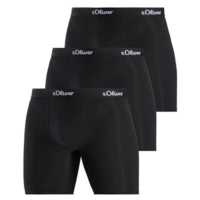 s.Oliver Boxershorts för män, 3-pack, lång passform, svart, 3x svart, M s.Oliver Boxershorts för män, 3-pack, lång passform, svart, 3x svart, M