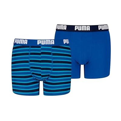 PUMA Pojkar Everyday Striped Boxer (2-pack), Blå kombo, 122-128 PUMA Pojkar Everyday Striped Boxer (2-pack), Blå kombo, 122-128