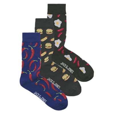 JACK & JONES Jachot Food Socks 3-pack, fantom, one size JACK & JONES Jachot Food Socks 3-pack, fantom, one size