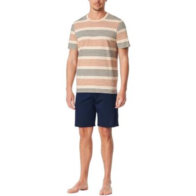 Schiesser Herrpyjamas kort rund hals – nattkläder set, whisky, 56 Schiesser Herrpyjamas kort rund hals – nattkläder set, whisky, 56