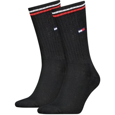 Tommy Hilfiger TH UNI TJ SOCK 2P ICONIC, svart, 43-46 EU Tommy Hilfiger TH UNI TJ SOCK 2P ICONIC, svart, 43-46 EU