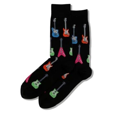 Hot Sox Herr konversationsstartare nyhet lediga modestrumpor, elgitarrer (svart), skostorlek: 6-12, Elgitarrer (svart) Hot Sox Herr konversationsstartare nyhet lediga modestrumpor, elgitarrer (svart), skostorlek: 6-12, Elgitarrer (svart)