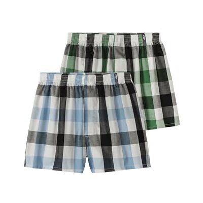 s.Oliver breda boxershorts 2-pack, blå + grön rutig, Blå rutig + grön rutig, L s.Oliver breda boxershorts 2-pack, blå + grön rutig, Blå rutig + grön rutig, L