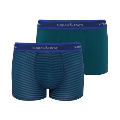 Slopes&Town Slopes and Town bambu boxershorts, grön/grön ränder (2-pack), Grön, M Slopes&Town Slopes and Town bambu boxershorts, grön/grön ränder (2-pack), Grön, M