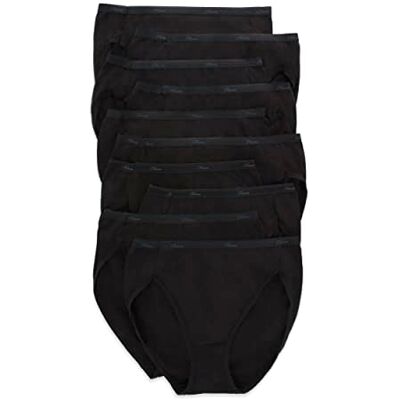 Hanes högskurna damunderkläder, prisvärt 10-pack, blandade trosor med hög midja (färgerna kan variera), Helt svart, 34 Hanes högskurna damunderkläder, prisvärt 10-pack, blandade trosor med hög midja (färgerna kan variera), Helt svart, 34