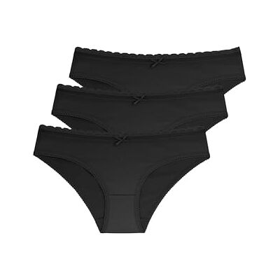 DORINA Damen Briefs (3-pack), Svart/Svart/Svart, 3XL DORINA Damen Briefs (3-pack), Svart/Svart/Svart, 3XL