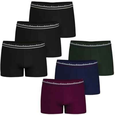 EMINENCE Set med 6 boxershorts för herr business svart/svart/vinröd/marinblå/grön XL, Svart/vinröd/marinblå/grön, XL EMINENCE Set med 6 boxershorts för herr business svart/svart/vinröd/marinblå/grön XL, Svart/vinröd/marinblå/grön, XL