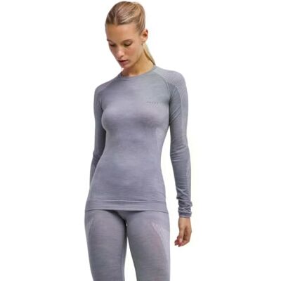 FALKE dam Baslager Ovandel Wool-Tech Light Round Neck W L/s Sh ull funktionsmaterial snabbtorkande 1 del, Grå Grey-Heather 3757, M FALKE dam Baslager Ovandel Wool-Tech Light Round Neck W L/s Sh ull funktionsmaterial snabbtorkande 1 del, Grå Grey-Heather 3757, M