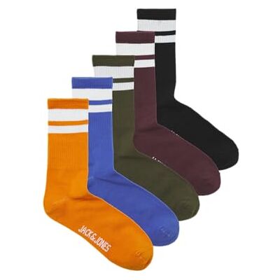JACK & JONES JACK&JONES Jacfrancis tennisstrumpor 5-pack, Vineyard Vine/pack: grön – marmalad – nautisk blå – svart, One Size JACK & JONES JACK&JONES Jacfrancis tennisstrumpor 5-pack, Vineyard Vine/pack: grön – marmalad – nautisk blå – svart, One Size