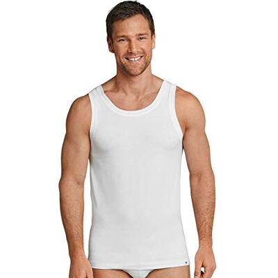 Schiesser Undertröja för män Long Life Cotton S M L XL XXL svart vit topp skjorta ärmlös bomull basic, Vit, L Schiesser Undertröja för män Long Life Cotton S M L XL XXL svart vit topp skjorta ärmlös bomull basic, Vit, L