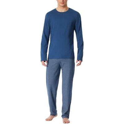 Schiesser Herrpyjamas lång – nattkläder set, marinblå, 98 Schiesser Herrpyjamas lång – nattkläder set, marinblå, 98