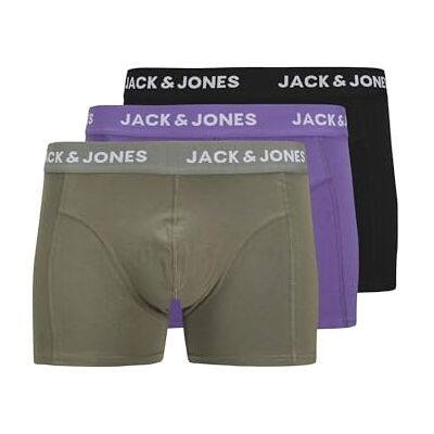 JACK & JONES JACROB SOLID Trunks 3-pack SN, Agave grön/förpackning: svart – lila prakt, XXL JACK & JONES JACROB SOLID Trunks 3-pack SN, Agave grön/förpackning: svart – lila prakt, XXL