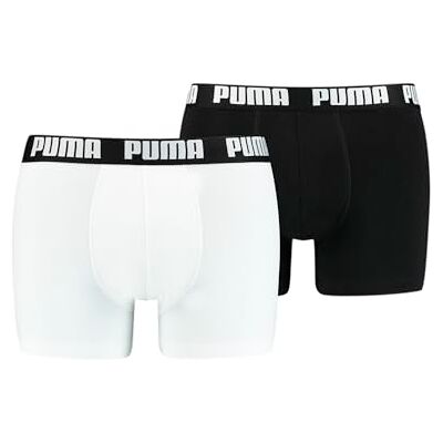 PUMA Boxer (2-pack) för män, Svart/vit, S PUMA Boxer (2-pack) för män, Svart/vit, S