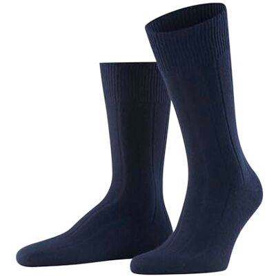 FALKE herr Strumpor Lhasa Rib M So ull kashmir enfärgat 1 par, Blå Dark Navy 6375, 47-50 FALKE herr Strumpor Lhasa Rib M So ull kashmir enfärgat 1 par, Blå Dark Navy 6375, 47-50
