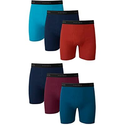 Hanes Boxer Briefs, Cool Dri Moisture-Wicking Underwear, Cotton No-Ride-Up for Men, Multi-Packs Available, 6 Pack-Dyed Assorted, Small Hanes Boxer Briefs, Cool Dri Moisture-Wicking Underwear, Cotton No-Ride-Up for Men, Multi-Packs Available, 6 Pack-Dyed Assorted, Small