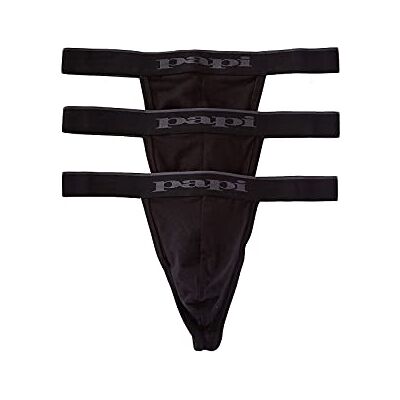 Papi Herr 3-pack premium mode bomull aktiv stretch string, Svart, L Papi Herr 3-pack premium mode bomull aktiv stretch string, Svart, L