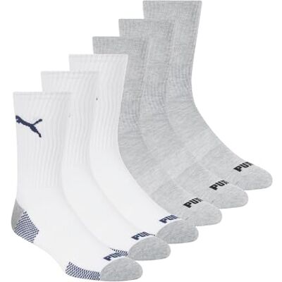 PUMA Män 6-pack Crew Socks 6-pack Crew Socks, Vit, 10-13 PUMA Män 6-pack Crew Socks 6-pack Crew Socks, Vit, 10-13